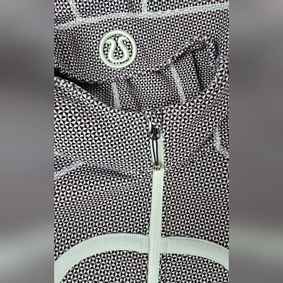 Lululemon Scuba Double Diamond Hooded Lined Zip-Up teal Hoodie Jacket - Picture 9 of 10